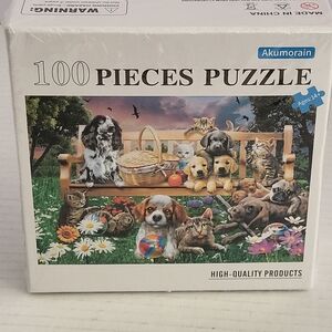 Akumorain 100 Piece Jigsaw Puzzle Pets Puppies And Kittens Theme SEALED NEW